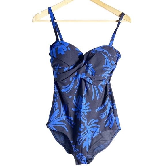 Sea Level Tradewind Twist Front Bandeau One Piece Swimsuit Night Sky Size 8 - Picture 4 of 13